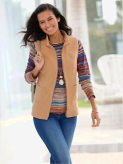 Gilet polaire polaire très douce - couleur chamois - 52 - WITT