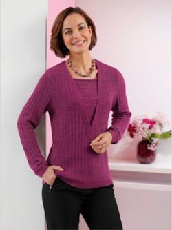 Pull qualité bouclé douce - mauve chiné - 52 - WITT