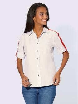 Chemisier à manches courtes 50% coton - blanc - 40 - Witt