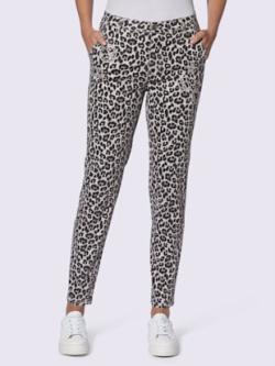 Pantalon imprimé joli motif léopard, couleur gris, taille 52 - Witt