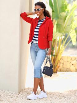 Blazer belle qualité interlock, couleur rouge, taille 40 - Witt
