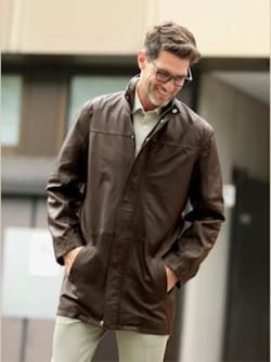 Manteau cuir extra doux - chocolat - 52 - Witt