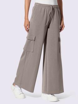 Pantalon en jersey poches cargo plaquées, couleur marron, taille 44 - Witt