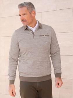 T-shirt à manches longues lavez, séchez, portez - taupe foncé chiné - 3XL - WITT