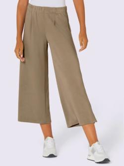 Pantalon large mélange de modal doux, couleur vert, taille 52, marque Creation L - Witt
