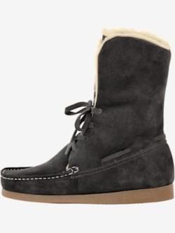 Bottines cuir velours vachette doux, couleur gris, taille 36 - Witt