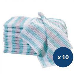 Lavettes tissées anti-fatigue 30 x 30 cm - lot de 10
