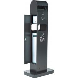 Cendrier poubelle sur pied totem gris anthracite en acier