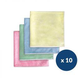 Lavette microfibre Satinée Confort 40 x 40 cm ICA - lot de 10 Jaune
