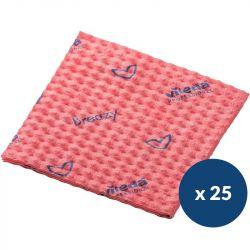 Lavette microfibre super absorbante Breazy Vileda - lot de 25 Rouge