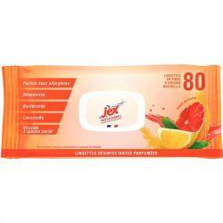 80 lingettes nettoyantes désinfectantes parfumées Jex