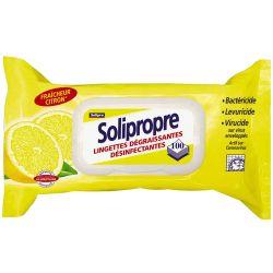 Lingettes dégraissante désinfectantes HACCP citron x100
