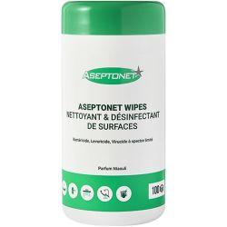 Lingettes nettoyantes désinfectantes milieu médical Aseptonet - boîte de 100