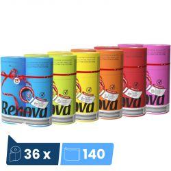 Papier toilette couleur parfumé 3 plis Red Label Maxi Renova - lot de 36 rouleaux