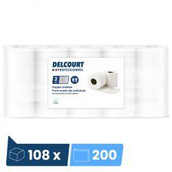 Papier toilette 2 plis blanc 108 rouleaux