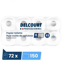 Papier toilette 4 épaisseurs blanc 72 rouleaux