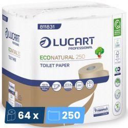 Papier toilette Eco Natural Lucart - colis de 64 rouleaux de 250 feuilles