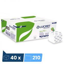 Papier toilette plié Ecolabel 2 plis Lucart - colis de 8400 feuilles