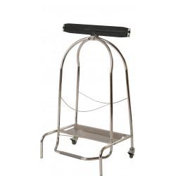 Support sac poubelle à pince 110 L sur roues Inox 304