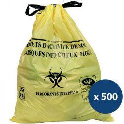 Sacs poubelles médicaux DASRI jaunes pour déchets infectieux 15 L