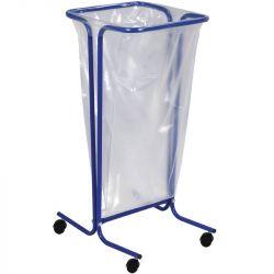 Support sur pied de sac poubelle mobile acier 110 L Rossignol Bleu