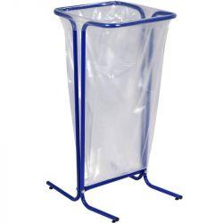 Support sur pied de sac poubelle fixe acier blanc 110 L Rossignol Bleu