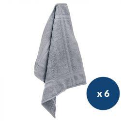 Torchon pur coton gris 40 x 40 cm - lot de 6
