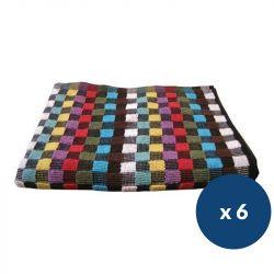 Torchons multicolores coton - lot de 6