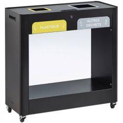 Meuble tri selectif mobile vigipirate Rossignol Trimouv 2 x 110 L