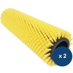 Brosse autolaveuse Duplex poils souple jaune x 2 280 mm