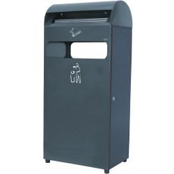 Cendrier extérieur 4,7 L et corbeille 48 L acier gris anthracite