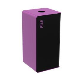 Collecteur de piles 40L en métal gris / violet Cubatri
