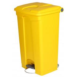 Poubelle à pédale alimentaire mobile plastique 45 L Rouge