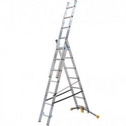 Echelle transformable 3 plans avec pédale en aluminium 4,96 m