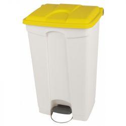 Poubelle de cuisine à pédale mobile plastique blanc Bleu 45 L