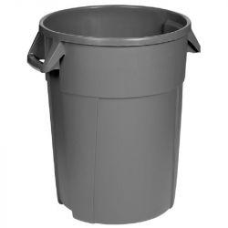 Poubelle de tri sélectif ronde en plastique 85 L intérieur / extérieur Gris