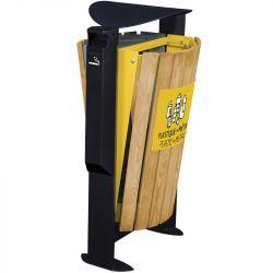 Poubelle exterieur tri selectif avec cendrier Arkea 2 x 60L Metal