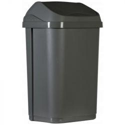 Poubelle grise couvercle basculant plastique recyclé 10 L