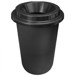 Poubelle sans contact donuts 50 L Noir
