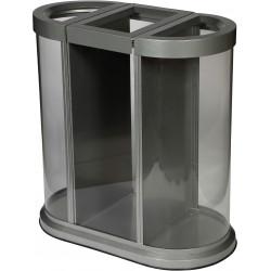 Poubelle tri sélectif inox 3 flux 150 L Inox