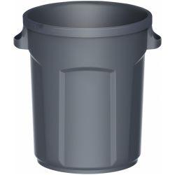 Poubelle de tri sélectif ronde en plastique 80 L intérieur / extérieur Gris