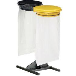 Support sac poubelle avec couvercle 2 x 110 L Sans signalétique