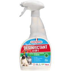 Spray désinfectant virucide 5 en 1 pour animaux EN14476 Viractif 750 ml