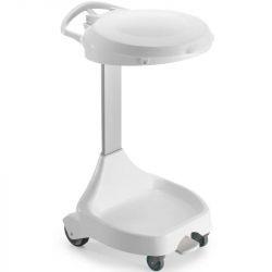 Support sac poubelle mobile à pédale 120 L Blanc