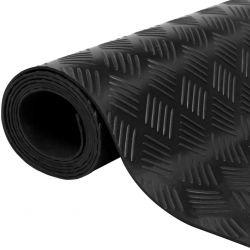 Tapis caoutchouc checker 3 mm noir rouleau 140 cm x 10 m
