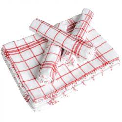Torchons de cuisine en coton rouge x 12