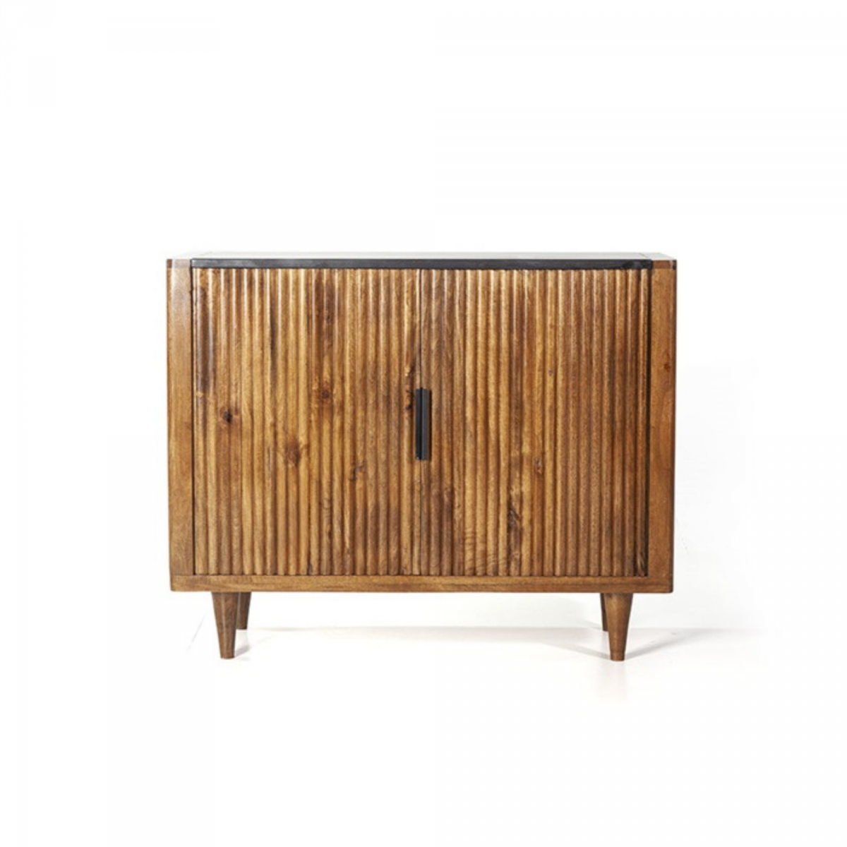 Promo Buffet bas 2 portes en bois massif et marbre TICTO - MeublesEtDesign.com