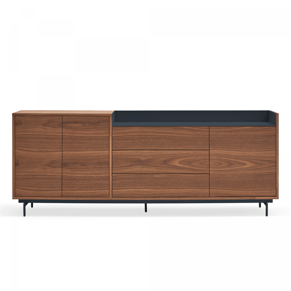 Teulat - Buffet moderne 3 portes 3 tiroirs en bois VALLEY - MeublesEtDesign.com