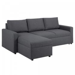 Promo Canape d'angle convertible en tissu foncé SACRAM - MeublesEtDesign.com