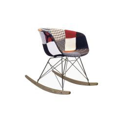 Promo Chaise à bascule tissu patchwork RAY - MeublesEtDesign.com